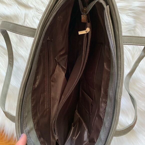 NWOT Faux Leather Bag In Gray by Letao - Picture 4 of 5